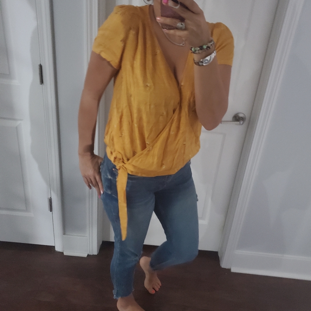 Universal Thread Boho Mustard Top - image 5